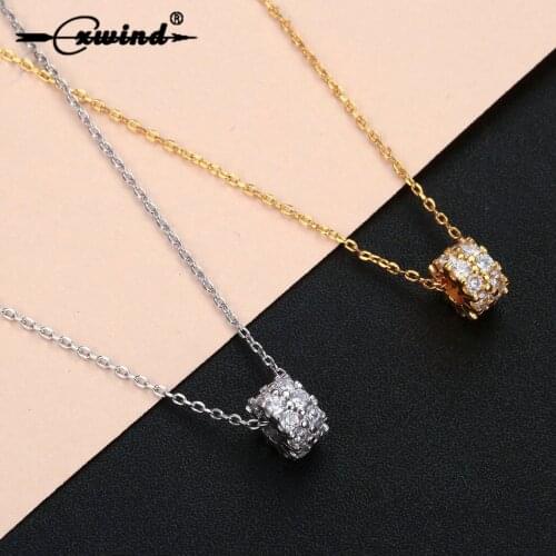 Cxwind Fashion Cubic Zircon Crystal Ball Pendants Necklaces for Women Girls Chain Choker Statement Necklaces Collier Wholesale