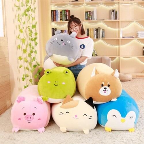 Soft Animal Cartoon Pillow Cushion Cute Fat Dog Cat Totoro Pig Frog Plush Toy Stuffed Lovely kids Birthday Gift