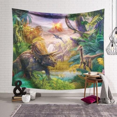Dinosaur Empire PatternTapestry Blanket Throw Wall-Hanging Psychedelic-Pattern Home-Deco