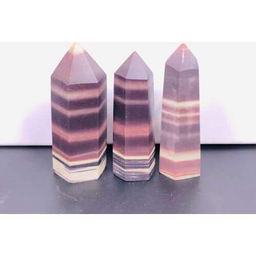 Natural Purple Gade Stone Crystal Point Hexagon Column Home Decoration Chakra