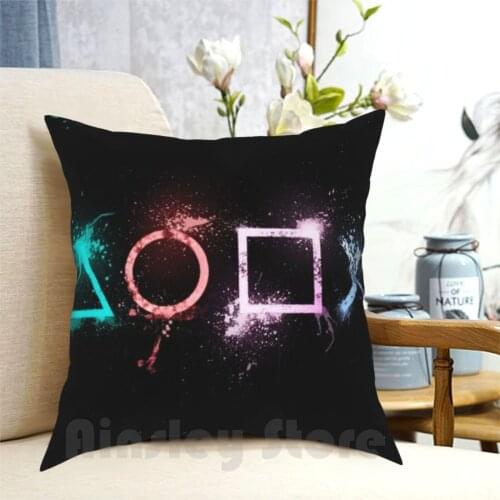 Playstation Pillow Case Printed Home Soft Throw Pillow Playstation Ps4 Ps5 Ps3 Playstation Logo Logo Text Logo Text Art