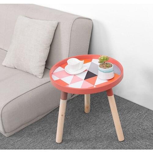 Nordic Small Fresh Mini Coffee Tables Creative Wood Low Round Tables Living Room Home Furniture Home Decoration Accessories