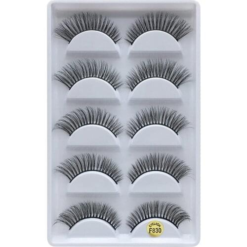 New Arrival 3D Mink Eyelashes F830 Natural Volume Wispy Fake Eyelash Extension Cruelty Free Soft Eye Lashes In Bulk