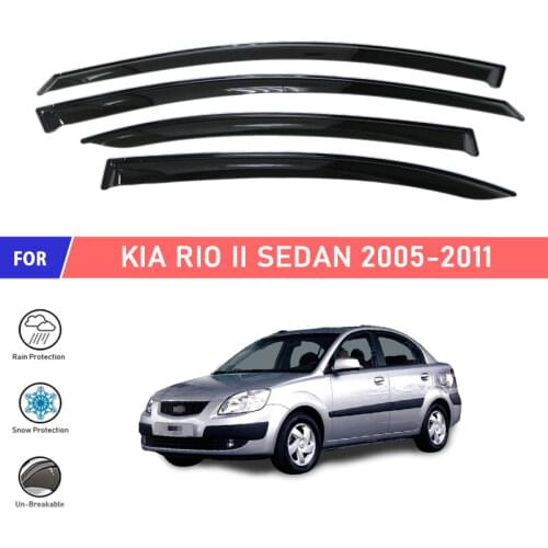 Window deflector for Kia Rio II Sedan 2005-2011 car window deflector wind guard vent sun rain visor cover car styling decor