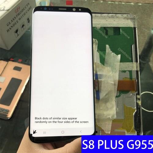 Super Amoled S8+LCD with frame for SAMSUNG Galaxy S8Plus Display S8 Plus G955 G955F Touch Screen Replacement+dead pixel