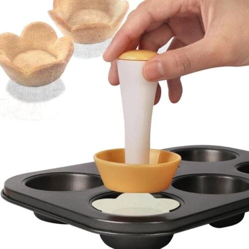 Plastic Pastry Tamper Tart Shell Molds Cake Cutter Flower / Round Dough Cookie Cutter Set Cupcake Muffin Mold
