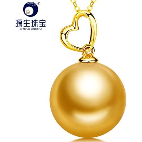 YS 18K Solid Gold Au750 Gold Pearl Pendant 9-11mm Natural Saltwater South Sea Pearl Pendant Necklace For Women