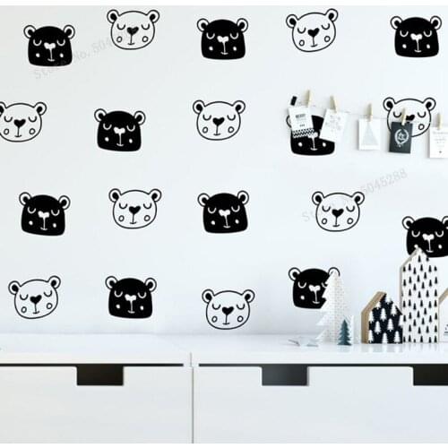 Full Set Cute Bears Wall Decal Nursery Tribal Travel Mural Art Sticker Kids Room Vinyl Girl Boy Pattern Animal Wall Decor LL1017