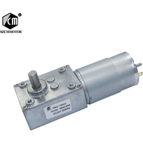 58mm*40mm Gearbox Reducer High Torque 70kg.cm 12V 24V Worm Gear Motor High Power Worm Geared Motor Low RPM Gearmotors 5840-555
