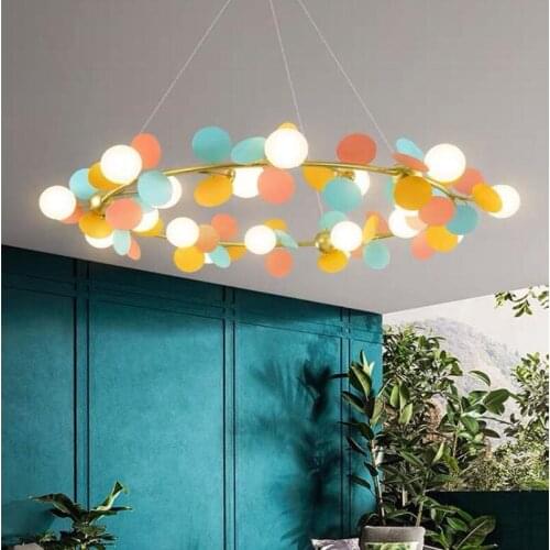 Style creative atmosphere wreath living room led chandelier art multicolor diningroom master bedroom bar hanging lamps