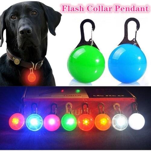 LED Pet Collar Pendant Pet Safety Luminous Flashing Collar Pendant Push Button Switch Pendants For Night Walking