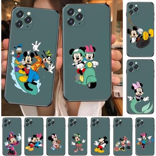 Unique Mickey Mouse Anime Phone Case cover For iphone 12 Pro Max 11 8 7 6 S XR PLUS X XS SE 2020 mini cell shell Army green