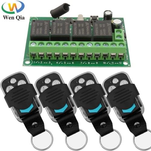 433MHz Universal Remote Control DC 12V 24V 4CH RF Wireless Relay Receiver and Transmitter Automation For Garage/Light/Motor/LED