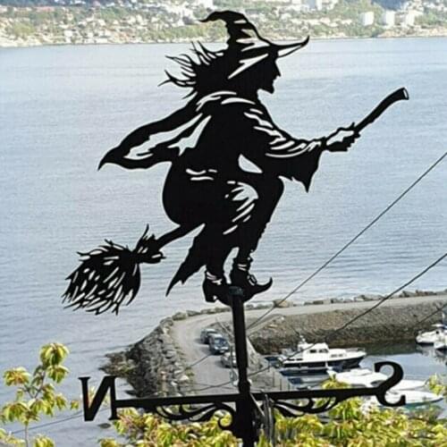 Witch Weathervane Weather Vane Wind Direction Indicator Garden Durable Decor