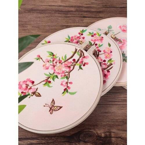 Embroidery DIY Manual Self-Embroidered Production Beginners round Fan Material Package Antiquity Embroidery