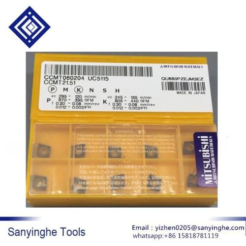 High quality cnc tools 10pcs /lots CCMT060204 UC5115 cnc carbide turning inserts cnc blade lathe tool for cast iron