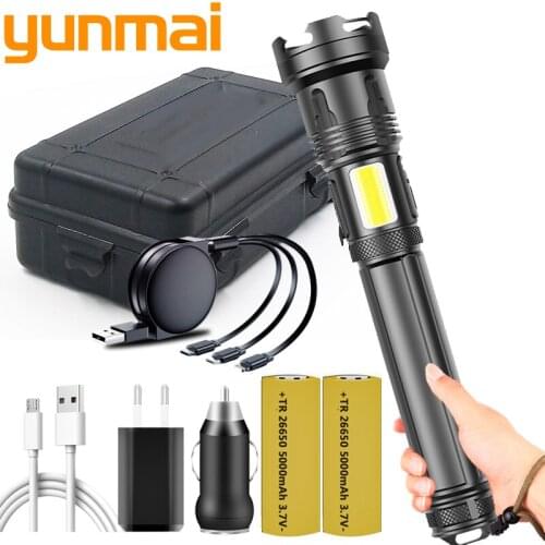 XHP110 11-core Led Flashlight Powerbank Function Torch Usb Rechargeable 18650 or 26650 Battery Zoomable XHP90 Aluminum Lantern