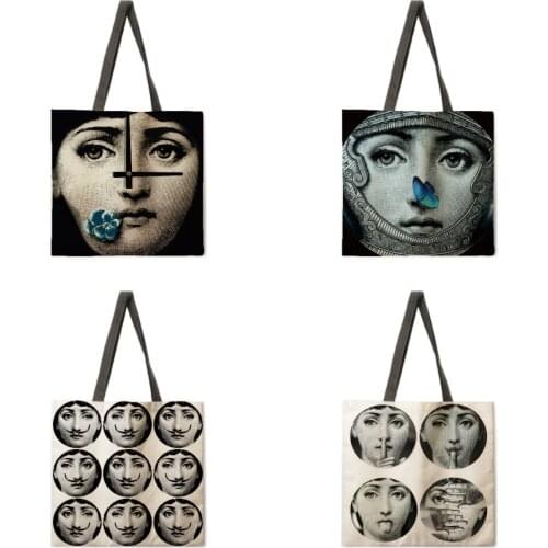 Art oil painting printing handbag ladies leisure handbag foldable shopping bag outdoor beach bag daily handbag