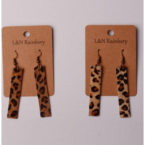Rainbery 2021 New Leopard Real Leather Statement Earrings for Women Brand Jewelry Long Drop Dangle Earrings JE0875