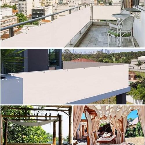 1pcs Balcony Garden Fence Cover Shelter Privacy Screen Sewing Buckle Outdoor Awning Wind Sunshade Net For Balconys Swimming Pool