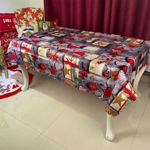 1Pcs Festival Themed Christmas Table Cloths Xmas Dinner Restaurant Tablecloth Happy New Years Table Cover Christmas Decoration