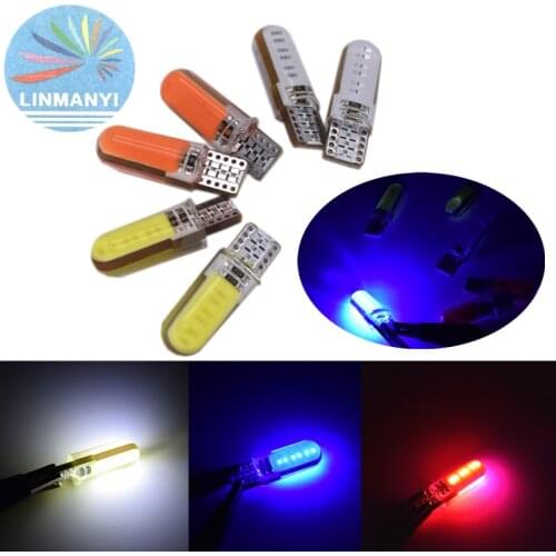 10x 2021 Newest W5W Led T10 Car Light COB Glass 6000K White Auto Automobiles License Plate Lamp Dome Read DRL Bulb Style 12V