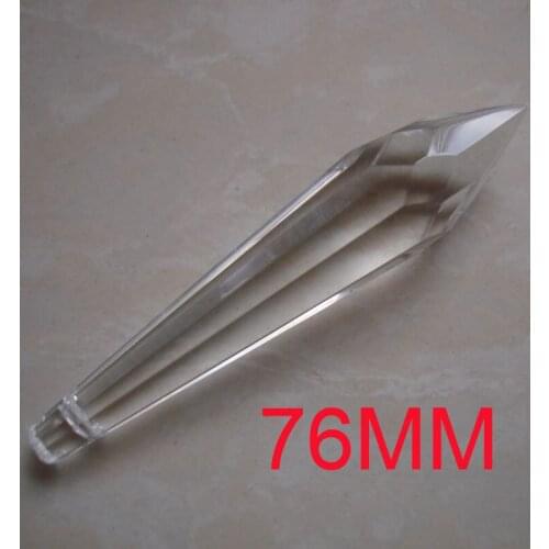 200pcs/lot 76mm Transparent Color Crystal Icicle Prism Part Pendant For Party & Home Decorate