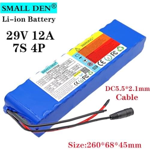 24V 12A 7S4P 18650 lithium battery pack 29.4V battery built-in 15A balance BMS, scooter, electric bicycle battery