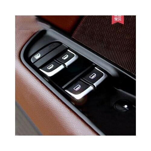 Interior accessories 7 PCS Car Styling Door Window Lift Switch trim Cover stickers For AUDI A1 A3 8V A4 B8 A6 C7 Q3 Q5 14-17
