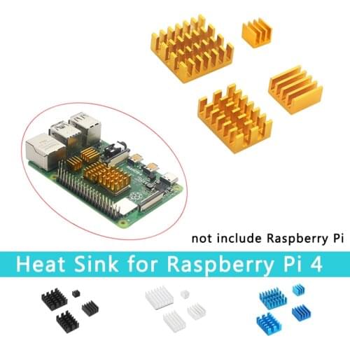 Raspberry Pi 4 Model B Aluminum Heat Sink 4 pcs Metal Heat Sink Self Stick Type for Raspberry Pi 4