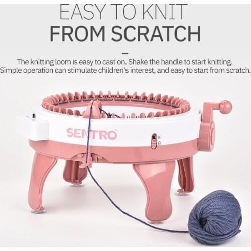 Large DIY Knitting Machine Wool Sewing Machine 48 Needles Handmade Star Circular Knitting Wool Tools with Wool Childrens Toys