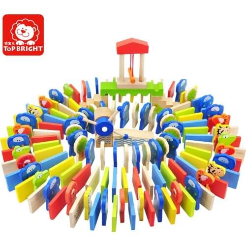 Wooden 150 animal domino toy alphanumeric cognitive building blocks early childhood educational toys