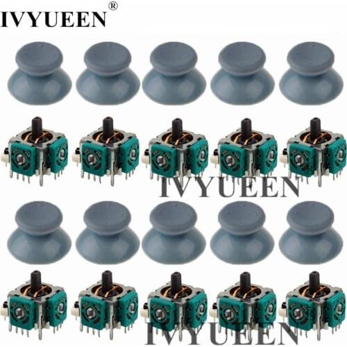 IVYUEEN 10 Sets 3d Analog Stick Joystick Sensor Potentiometer and ThumbSticks Cap for Xbox 360 Controller Repair Parts Kit