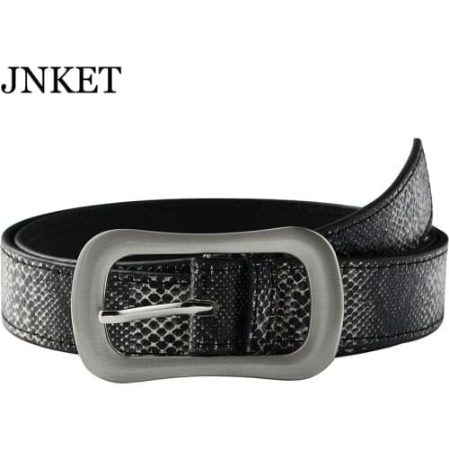 JNKET New Retro Serpentine Pattern Waist Belt PU Leather Belt Womens Pin Buckle Belt Jeans Belt Cinturon