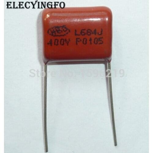 100pcs CBB capacitor 684 400V 684J 0.68uF 680nF P15 CL21 Metallized Polypropylene Film Capacitor