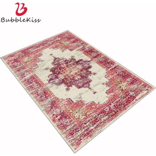 Bubble Kiss Rugs and Carpets for Home Living Room Red Flowers Geometric Ethnic Style Pattern Carpet Modern Kids Decor Boy