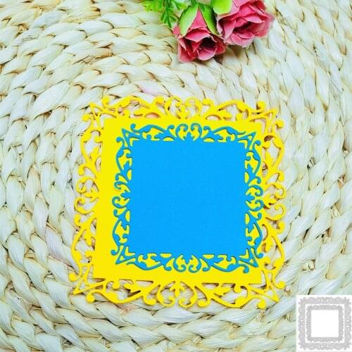 Lace Square Frame Dies Cut Metal Embossing Punch Knife Stencils for Scrapbooking Photos Album Decorative DIY Paper Cards Making