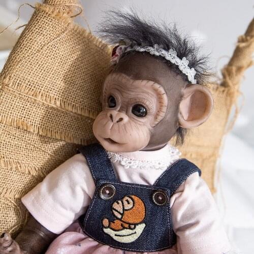 40 cm Cute monkey plush doll reborn baby doll soft silicone realistic toys for children gift