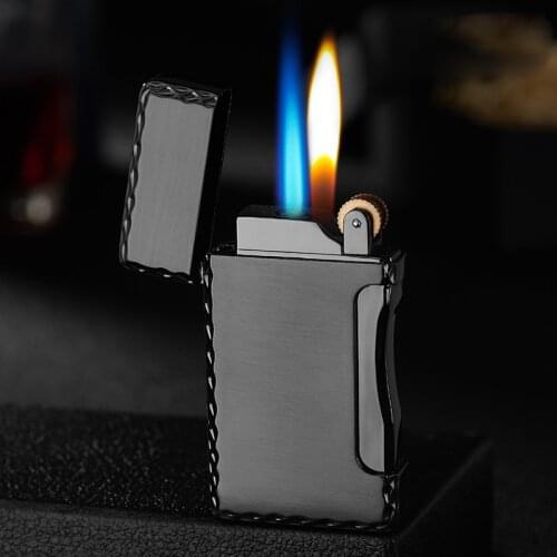 Metal Butane Gas Lighters Double Flame Mini Jet Cigar Flint Torch Lighter Smoking Accessories Ignition Tool Gadgets For Men