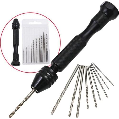 1 set Mini Twist Drill Bit Micro Aluminum Hand Drill Bit Keyless Chuck Reamer Hand Twist Drill Clamping