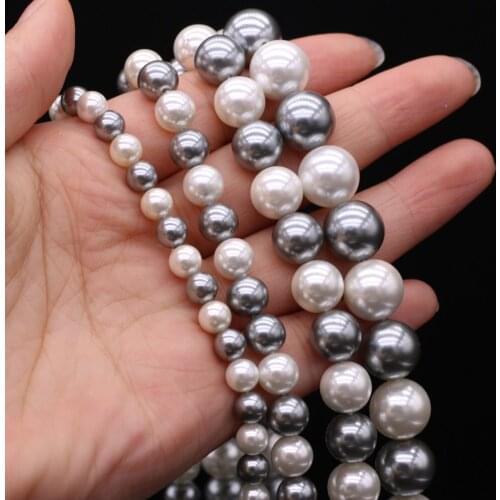 Fashion Natural Shell Beads Imitation Pearls Round Scattered Bead for Jewelry Making Diy Bracelet Necklace Accessories