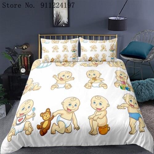 Cartoon Bedding Set Baby Duvet Cover Sets Bed Linen Sheet Single Double Queen King Size Cute Quilt Covers Bedclothes For Kids
