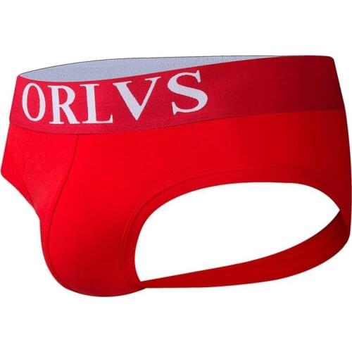ORLVS Brand Open Backless crotch G-strings Men Underwear Sexy Gay Penis tanga Short Male Underwear Slip Thongs Jockstraps