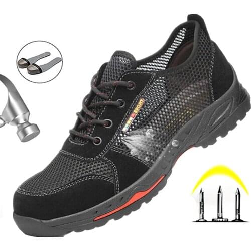 2019 New Labor Insurance Shoes Steel Toe Caps Summer Breathable Deodorant Lightweight Anti-mite Stab Leisure Safety Site Shoes