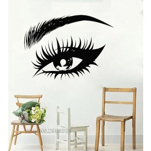 Sexy Eyes Wall Stickers Bedroom Living Room Wall Vinyl Decal Beauty Studio Art Decor Home Decor Young Girl Birthday Gift LL411