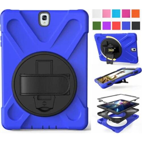 For Tab S3 SM-T825 Kids Safe Shockproof Heavy Duty Silicone Hard Case Cover For Samsung Galaxy Tab S3 9.7 T820 T825 Hand Strap