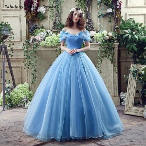 Puffy Ball Gown Quinceanera Dresses 2021 Off Shoulder Butterfly Blue Tulle Sweet 16 Dress Pageant For Women Princess платье