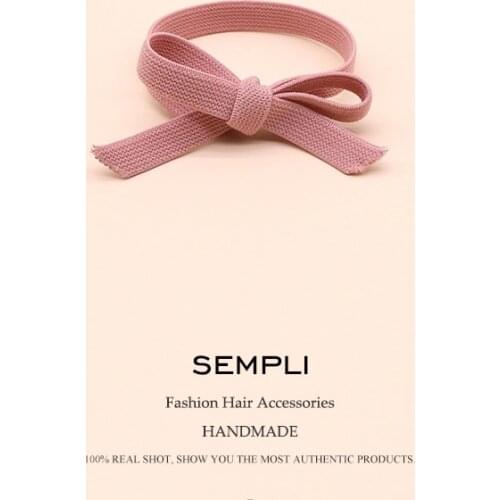 High Quality Popular Solid Elastic Hair Bands Handmade Headband bow-knot Rubber Band Lady Letters Hair Accessories Scrunchie