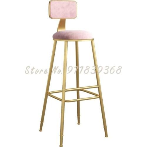Modern Bar Desk Chair High Stool Northern Europe Simple Family Front Desk High Bar Chair Back Chair Stool Gold