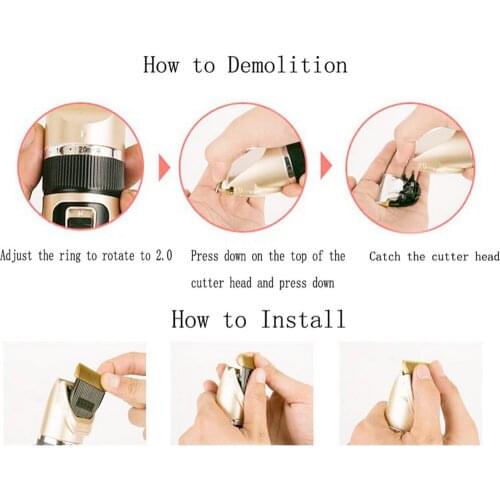 Dog Cats Hair Trimmer Shaver Cordless Clippers 1200mAh 5-gear Ultra Silent